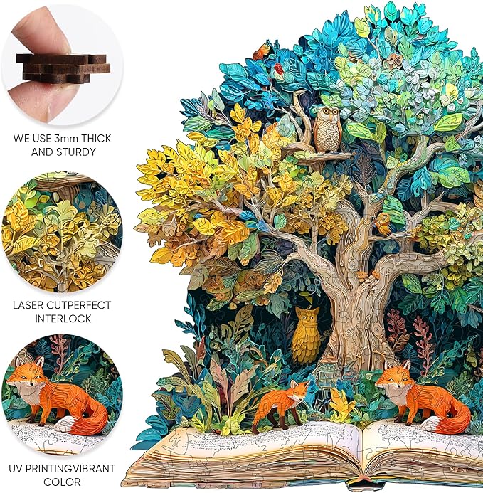 Wooden Puzzles for Adults 500 Pieces, Tree of Life Wooden Jigsaw Puzzles, Unique Shaped Puzzle Gift for Adults and Kids on Birthday, Challenging Family Puzzle Games(16.5“*16.6")
