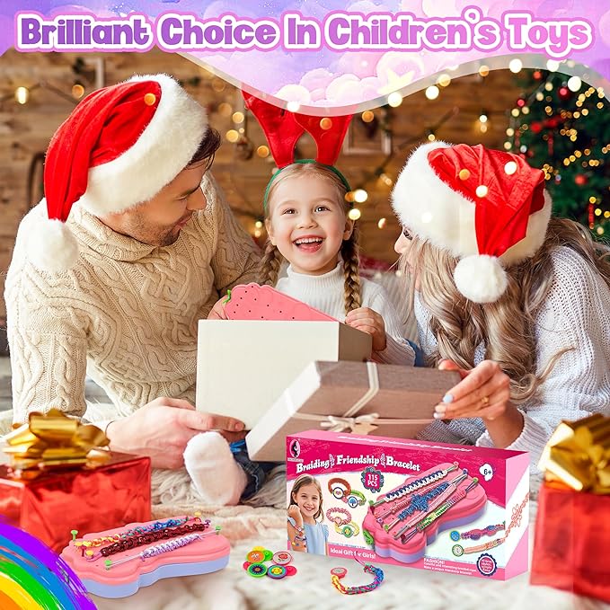 Friendship Bracelet Making Kit for Girls 8-12, Arts and Crafts Kits Toys for Girls, Best Chirsmas Gifts Ideas for 6 7 8 9 10 11 12 Years Old