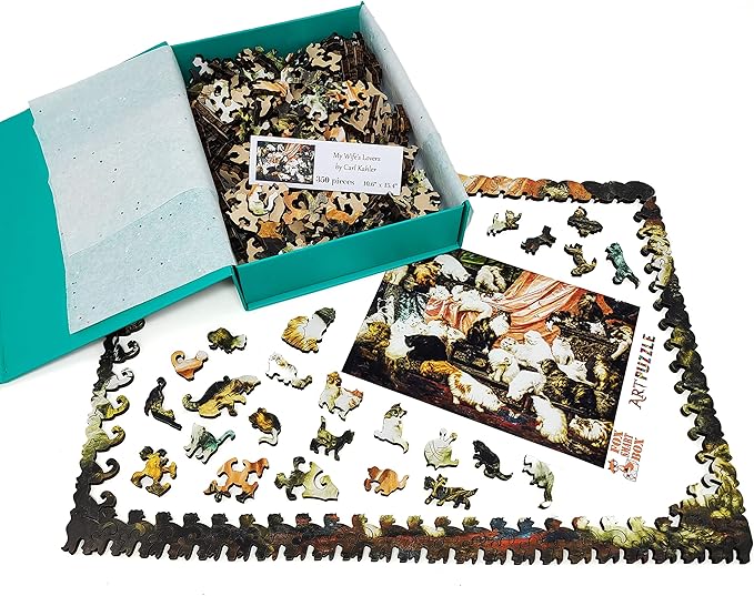 Wooden Jigsaw Puzzle for Adults - Uniquely Shaped Pieces - Made in The USA by FoxSmartBox - 350 Pieces - My Wife's Lovers