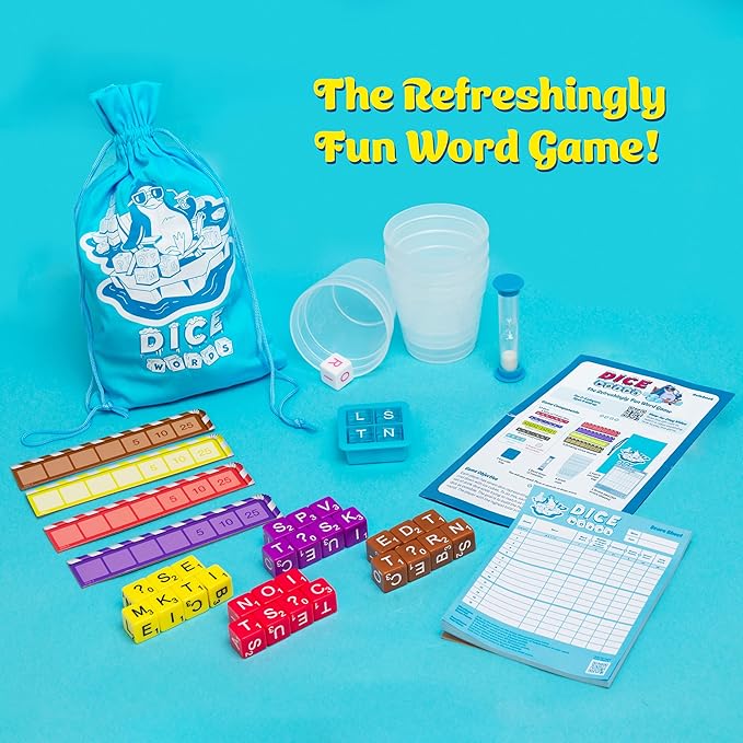 Thames & Kosmos Dice Words Tabletop Game | Family-Friendly Word Game for 2-4 Players Ages 8 & Up, 30 Minute Play Time | Simple Rules, Simultaneous Gameplay, Variants for New & Young Players