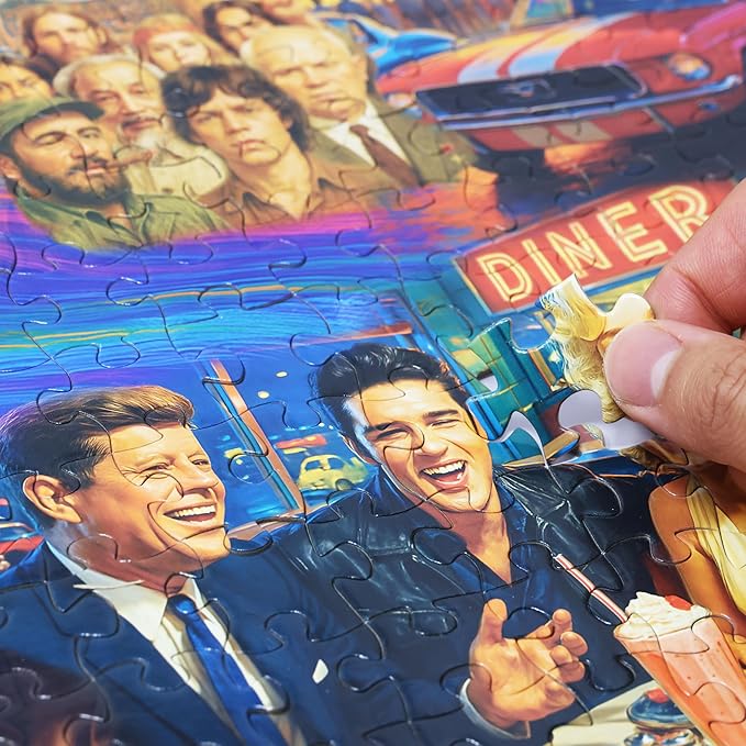 Think2Master 1960s 500 Pieces Large Format Jigsaw Puzzle: Kids 12+, Teens, Adults & Families. Travel Back in Time with The Nostalgic Collage. Great Gift. Size: 26.8” X 18.9”