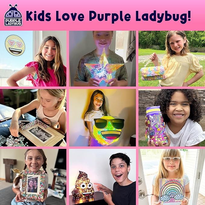 PURPLE LADYBUG DIY Headband Making Kit - Crafts for Girls Ages 6-8, 5-9 Years Old Girl Gifts, Birthday, Hair Accessories, Fun Summer Activities for Kids, Christmas Gifts for Girls