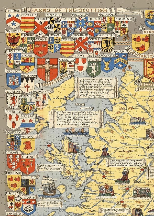 Historical Map of Scotland | L.G. Bullock & John Bartholomew & Son Ltd. Edinburgh | 1000 Piece Adult Jigsaw Puzzle