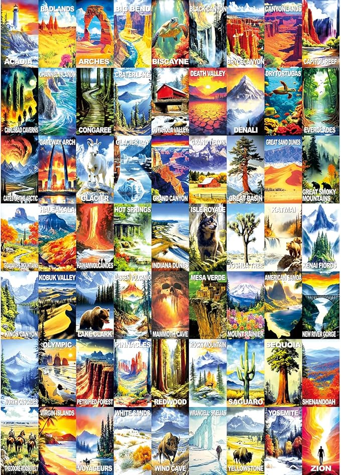 National Parks Puzzles for Adults 1000 Pieces Nature Travel Poster Map Beautiful Landscape Puzzle for Adults Jigsaw Puzzles 1000 Pieces Mountain Scene challenging Family Puzzle (27.5"x19.6")