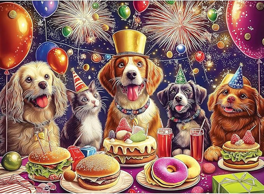 300 Pieces Puzzles for Adults,Fun Puppy Animal Jigsaw Puzzle,Food Puzzles for Seniors,300 Pieces Puzzle for Adults Large Piece,Perfect for Game Nights,Puzzle for Kids Ages 8-10,20.5 x 15 in
