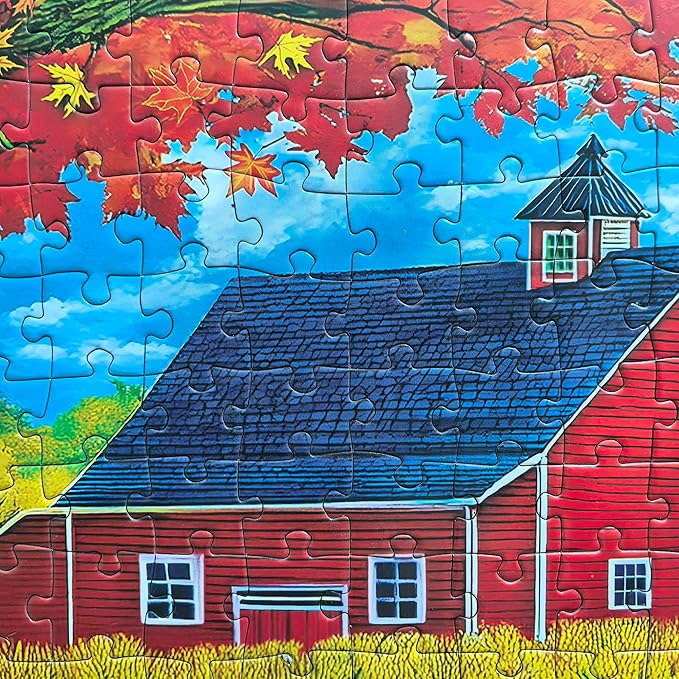 300 Piece Puzzles for Adults Large Piece - Fall Jigsaw Puzzles - Corn Harvest in Autumn