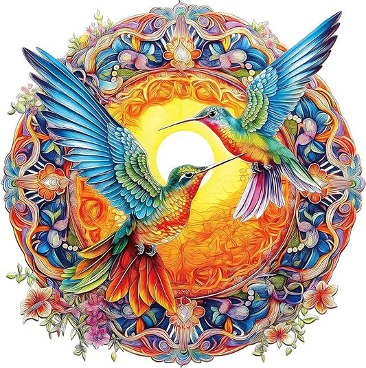 Blueforest 500 Piece Jigsaw Puzzle for Adults - Unique Hummingbird Art with Vibrant Iridescent Feathers | 20x20 Inches Challenging Adult Puzzle for Relaxation & Group Activity