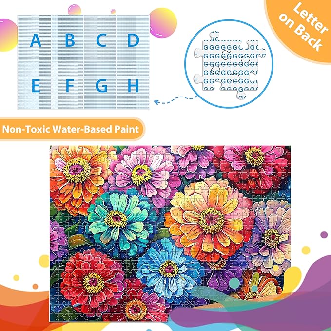 500 Piece Puzzle for Adults Puzzle Flowers, Recycled Cardboar Jigsaw Puzzles 500 Pieces Children Elderly, Family Activity Game Great Gift for Mom Dad Friend Difficult Puzzles Size 20.5 x 15 inches