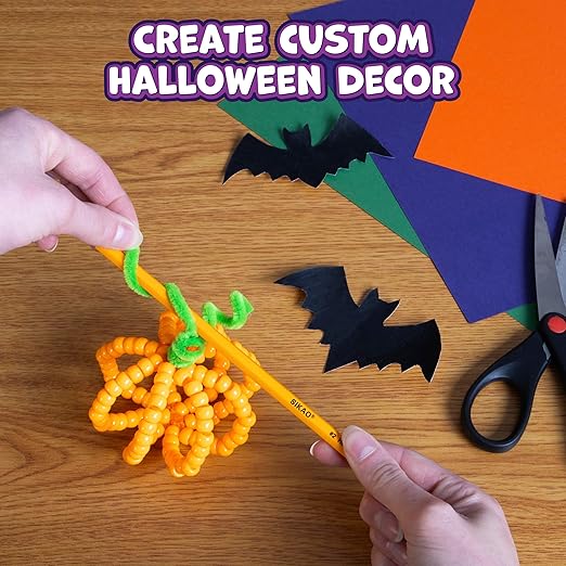 Ready 2 Learn Halloween Crafts | Create Your Own Bead Pumpkins | Set of 4 | DIY Halloween Crafts for Kids | Mess-Free | Kid-Friendly Instructions
