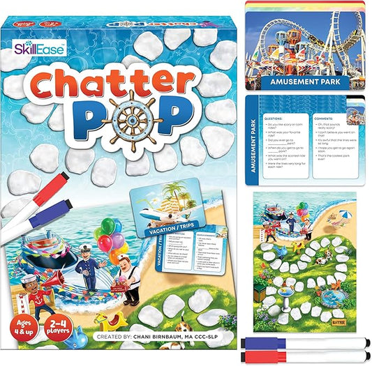 Chatter Pop Social Skills Game to Think About Others, Speech Therapy Materials, Therapy Games, Educational, Social Emotional Learning Activities, Conversation Starter Cards