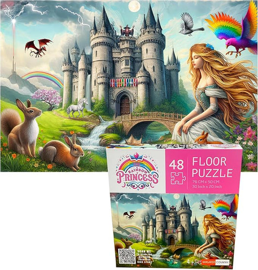 Puzzles for Kids, The Rainbow Princess 48 Piece Jigsaw Puzzle, Educational Toys, Princess Puzzle, for Kids Aged 4-8, Gifts for Boys & Girls