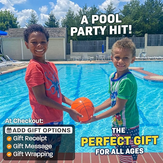 Aqua Dive Pool Ball Basketball - Best Underwater Pool Toys For Kids & Teens - Fun Summer Water Toys & Beach Games for Boys & Girls - Watermelon Toy Gifts for Kids - Boy Gift for 8 9 10 11 12+ Year Old