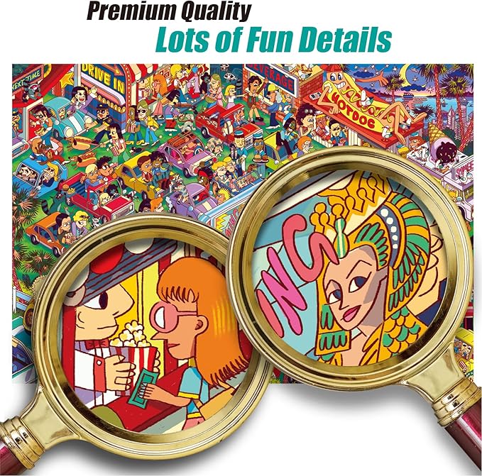 Antelope - 1000 Piece Puzzle for Adults, Drive-in Movie Jigsaw Puzzles 1000 Pieces - 1000 Pieces High Resolution, Matte Finish, Smooth Edging, No Dust Puzzle