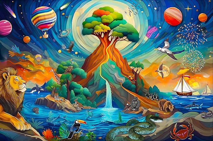 Puzzles for Kids, Animal Island 48 Piece Jigsaw Puzzle, Educational Toys, Animal Puzzle, for Kids Aged 4-8, Gifts for Boys & Girls