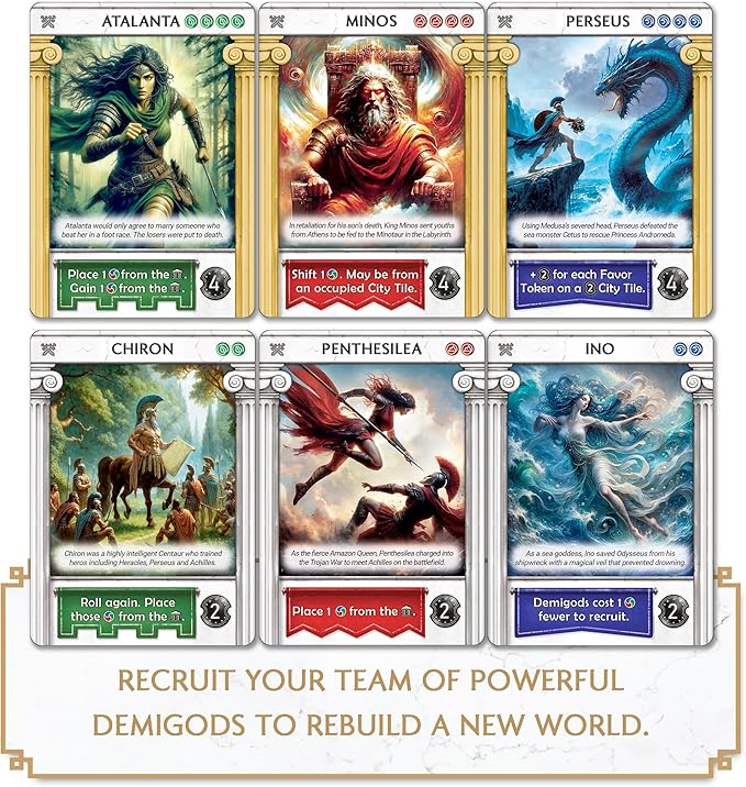 Pantheum: Demigods of Olympia | Family Strategy Game for Greek Mythology Fans | Ages 12+ | for 1-4 Players | Average Playtime 45-60 mins | Perfect for Family Game Night (Base Game)