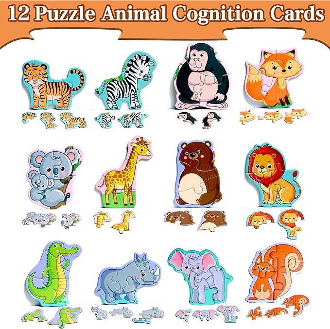 Magnetic Puzzles for Kids Ages 1-3, Travel Toddler Puzzles Ages 2-4 Year, Animal Activities Toy for Boys & Girls 3-5 yo - Learning Magnet Gift for Road Trip