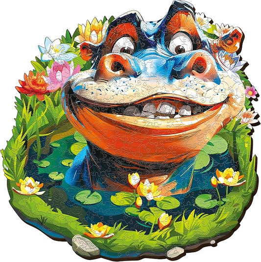 ESC WELT Wooden Puzzle Hippo 500 Pieces - Captivating Mind Entertainment for Teens and Adults - Fun and Environmentally Friendly Toy - Challenging Jigsaw Game - Wooden Puzzle