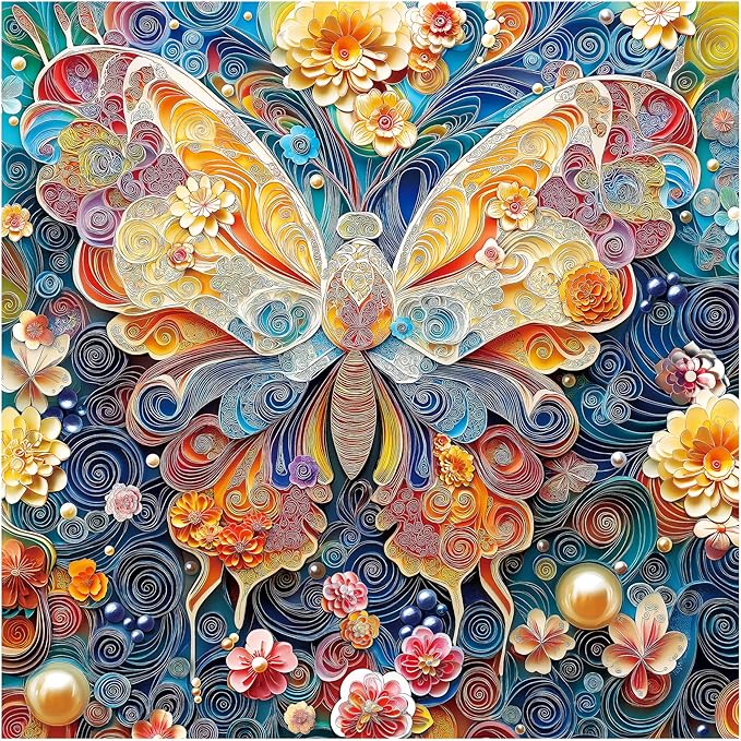 ALL4JIG Butterfly Fun Jigsaw Puzzles for Adults and Kids, 500 Pieces, 15.98" x 15.98", Christmas Secret Santa Gift, White Elephant Gifts, Number Partitioned for Easy Solving