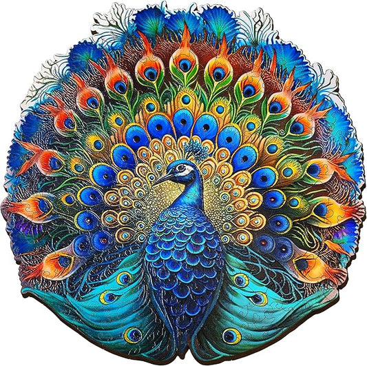 ESC WELT Wooden Peacock Puzzles 500 Pieces Captivating Mind Game for Teens and Adults Educational Toy Fun Eco Friendly Challenge Game Wooden Puzzle