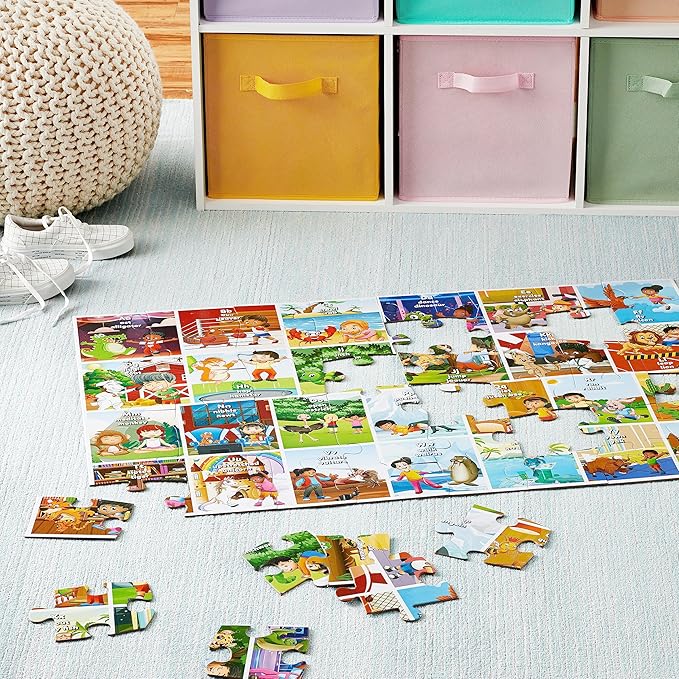 Pretend to Be ABC Floor Puzzle 48 Piece Extra Large Jigsaw Floor Puzzle for Ages 3 and up Learn Through Movement Animals Uppercase & Lowercase Letters Celebrate Diversity for Girls & Boys