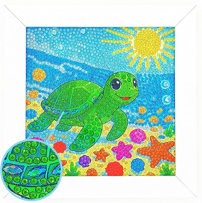 Diamond Art Kits for Kids - Crafts for Ages Girls 8-12 - Diamond Art Painting with Wooden Frame Included - Arts and Crafts for Kids Age 4-6 - GEM Art Supplies for Beginner Friendly Decor Birthday Gift