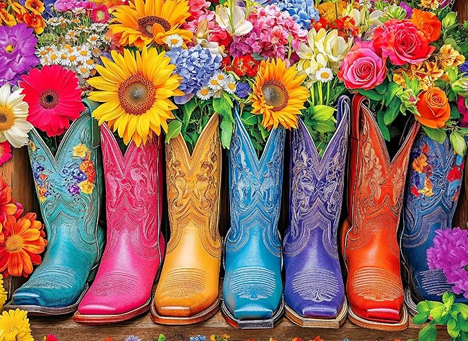 500 Piece Puzzles for Adults Colorful Boots 20.5 x 15 Inch 500 Piece Jigsaw Puzzles for Kids Adults Puzzles 500 Pieces for Adult Holiday Educational Challenge Toy
