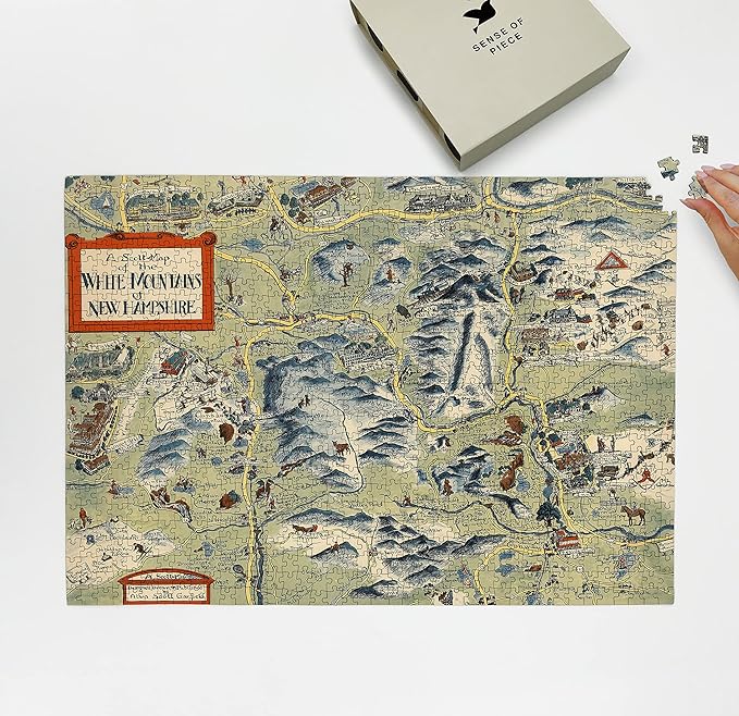 1000 Piece Adult Jigsaw Puzzle | 1960 | White Mountains | New Hampshire Puzzle