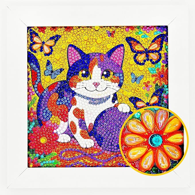 Diamond Art Kits for Kids - Crafts for Ages Girls 8-12 - Diamond Art Painting with Wooden Frame Included - Arts and Crafts for Kids Age 4-6 - GEM Art Supplies for Beginner Friendly Decor Birthday Gift