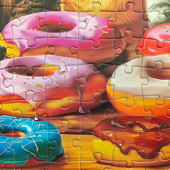 300 Piece Puzzles for Kids - Jigsaw Puzzles for Adults - Kitchen Kittens and Donuts