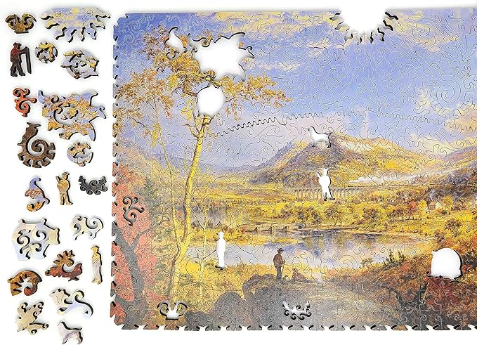 Wooden Jigsаw Puzzle for Adults - Uniquely Shaped Pieces - Made in The USA by FoxSmartBox - 440 Pieces - Starrucca Viaduct, Pennsylvania