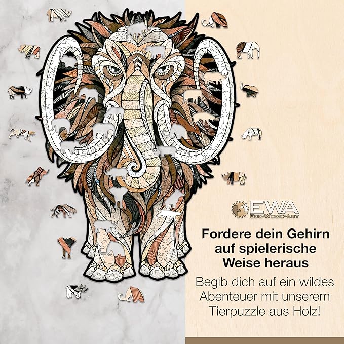 EWA Home Décor – Lion Medium 100 Pieces – Wooden Jigsaw Puzzle for Adults – Perfect for Artistic Home Decoration and Mindful Relaxation