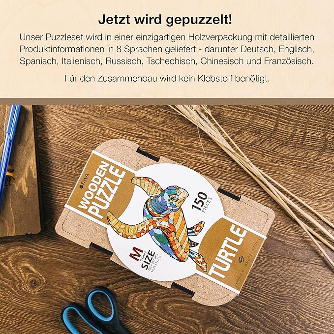 EWA Home Décor – Lion Medium 100 Pieces – Wooden Jigsaw Puzzle for Adults – Perfect for Artistic Home Decoration and Mindful Relaxation