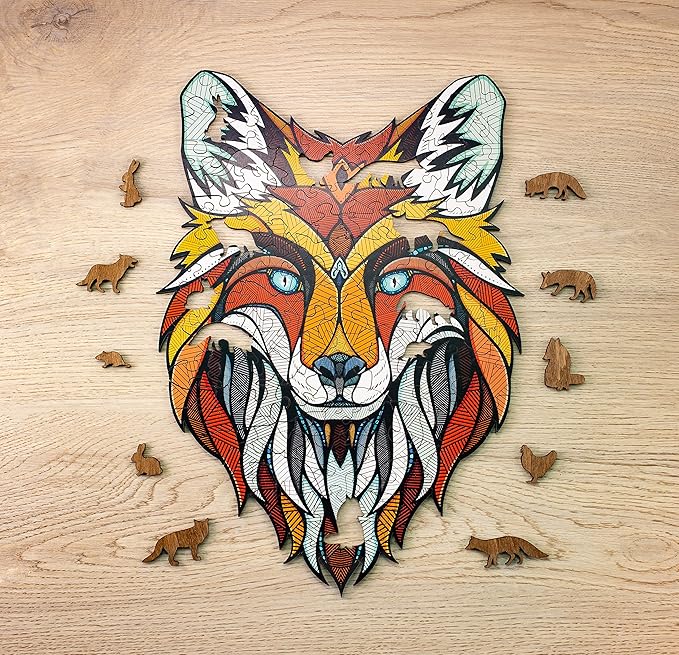 EWA Home Décor – Fox Small 90 Pieces – Wooden Jigsaw Puzzle for Adults – Perfect for Artistic Home Decoration and Mindful Relaxation