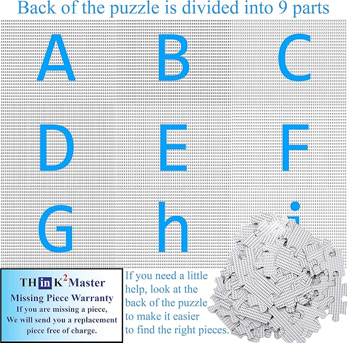 Think2Master Colorful Alphabet & Numbers 100 pieces Jigsaw Puzzle fun educational toy for kids, school & families. Great gift for boys & girls ages 3+ to stimulate learning. Size:23.4” X 16.5”